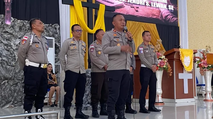 Polres Sangihe Gelar “Minggu Kasih” di GMIST Betlehem Tahuna
