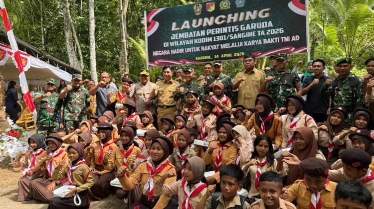 Jembatan Perintis Garuda TNI AD di Beha Tabut Sangihe Resmi Difungsikan