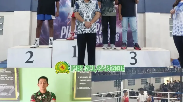 Kodim 1301/Sangihe Ukir Prestasi di Kejuaraan Tinju Piala Bupati