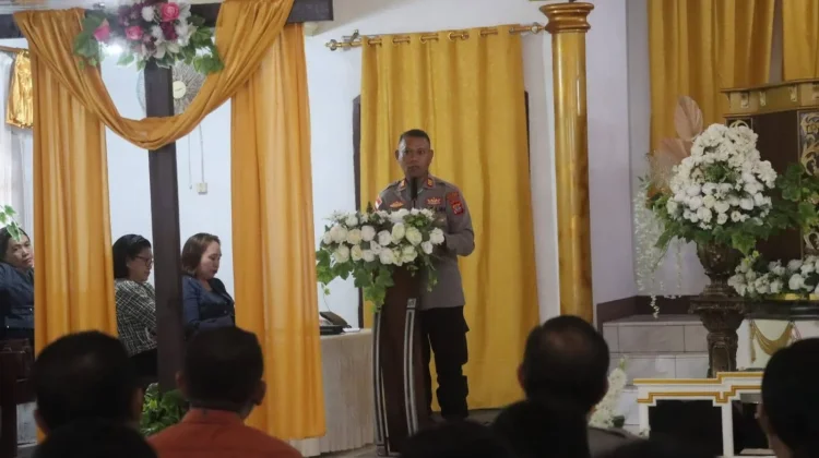 Minggu Kasih di Manganitu, Polres Sangihe Ajak Jaga Kamtibmas