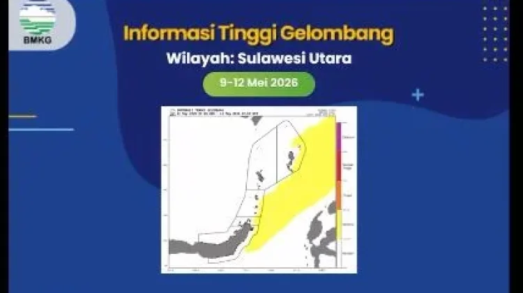Gelombang Tinggi di Perairan Sangihe, 9 hingga 12 Mei 2026