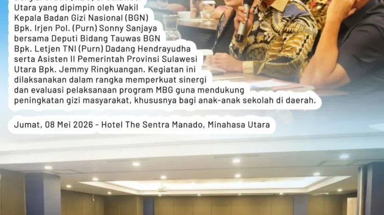 Pemkab Sitaro Dukung Program MBG, Wabup Hadiri Evaluasi di Sulut