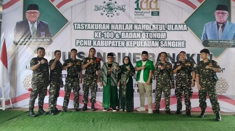 Banser Sangihe Kawal Tasyakuran Harlah NU ke-100