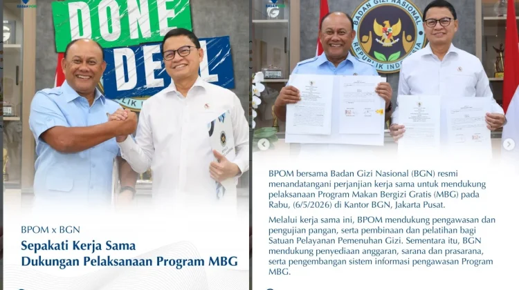BPOM dan BGN Teken Kerja Sama, Perkuat Pengawasan Program Makan Bergizi Gratis