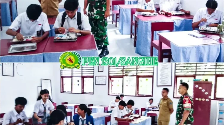 Babinsa Koramil 1301-04 Manganitu Dampingi Penyaluran Program MBG