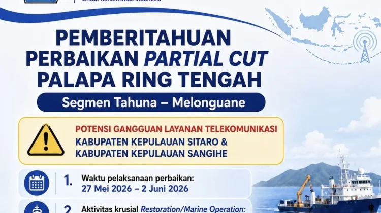 Perbaikan Palapa Ring tengah Berpotensi Ganggu Telekomunikasi Sangihe - Sitaro
