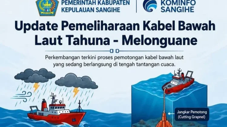Tak Mengenal Cuaca Pemeliharaan Kabel Bawah Laut Terus Berlangsung