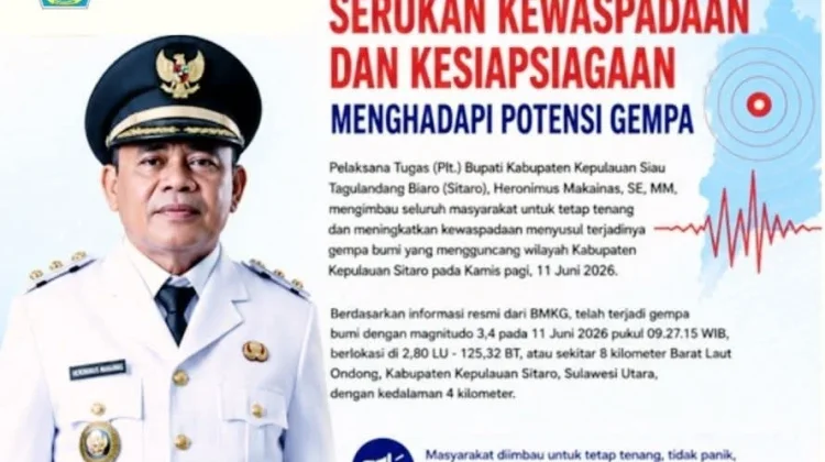 Plt. Bupati Sitaro Serukan Kewaspadaan, Kesiapsiagaan Menghadapi Bencana