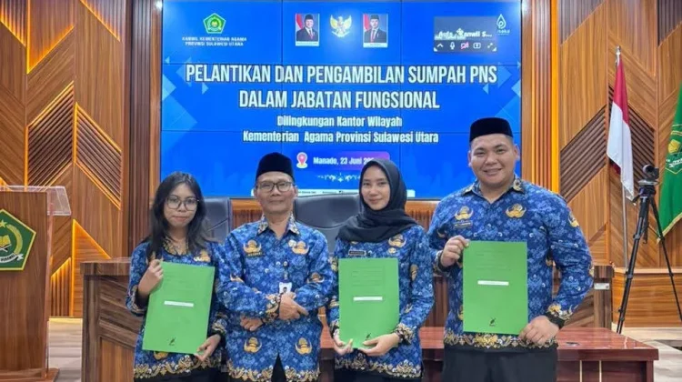 Pengangkatan Jabatan Fungsional PNS Formasi Tahun 2024 di Kanwil Kemenag Sulut