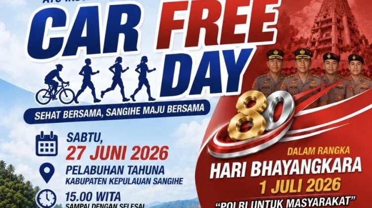 Car Free Day Meriahkan Hari Bhayangkara ke-80, Kapolres Sangihe Ajak Masyarakat Hid