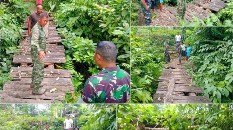 Dandim 1301/Sangihe Tinjau Pembangunan Jembatan Dukung Ekonomi Masyarakat