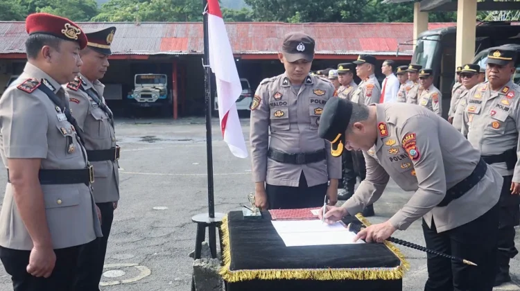 Kapolres Pimpin Sertijab Tiga Pejabat Polres Sangihe