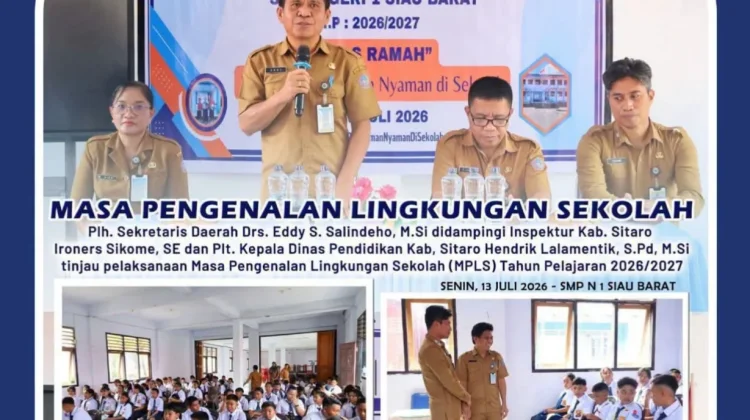PLH Sekda Sitaro Meninjau Pelaksanaan Masa Pengenalan Lingkungan Sekolah