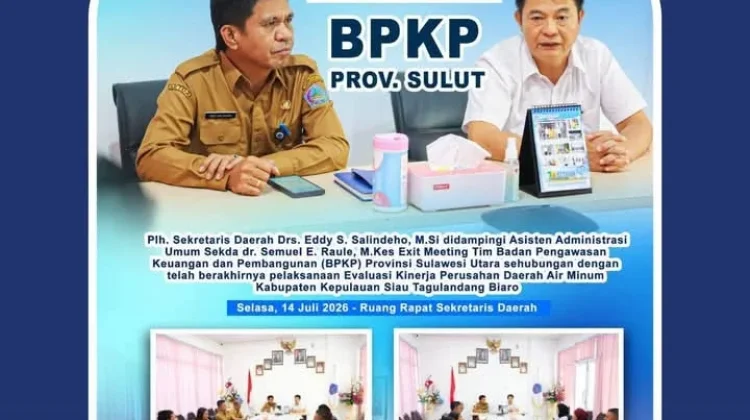 Plh Sekda Sitaro Hadiri Exit Meeting Evaluasi Kinerja PDAM