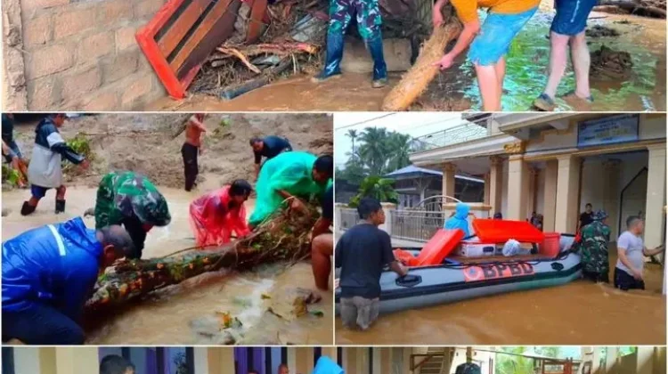 Kodim 1301/Sangihe Bantu Korban Longsor dan Banjir di Lelipang Sangihe