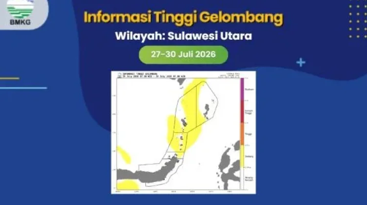 Peringatan Gelombang Tinggi di Perairan Sangihe, 27 hingga 30 Juli 2026