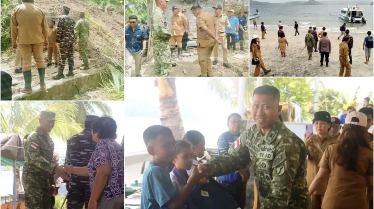 Dandim Dampingi Forkopimda Tinjau Korban Longsor Laotongan