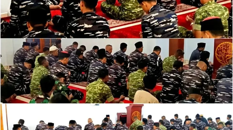 Sinergitas Kodim 1301 Sangihe dan Lanal Tahuna Diperkuat lewat Ibadah Bersama
