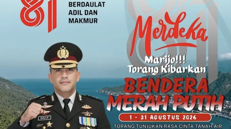 Kapolres Sangihe Ajak Warga Kibarkan Merah Putih