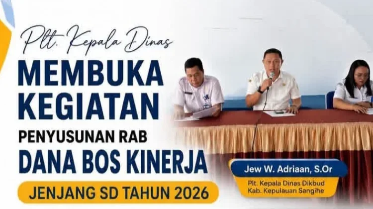 Plt. Kadis Dikbud Sangihe Kumpul Pengelola BOS Kinerja SD se Kabupaten Kepulauan Sa