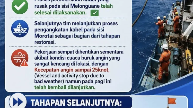 Restorasi SKKL Melonguane-Morotai Kembali Dilanjutkan