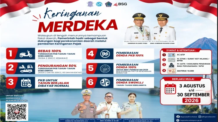 Bapenda Sulut Berikan Keringanan Pajak Kendaraan Bermotor