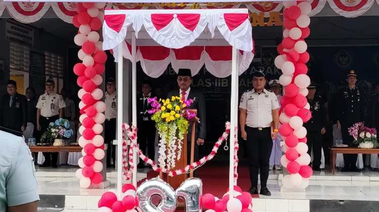 Pejabat Sekda Johanis Pilat Pimpin Upacara HUT RI-ke 81 di Lapas Tahuna