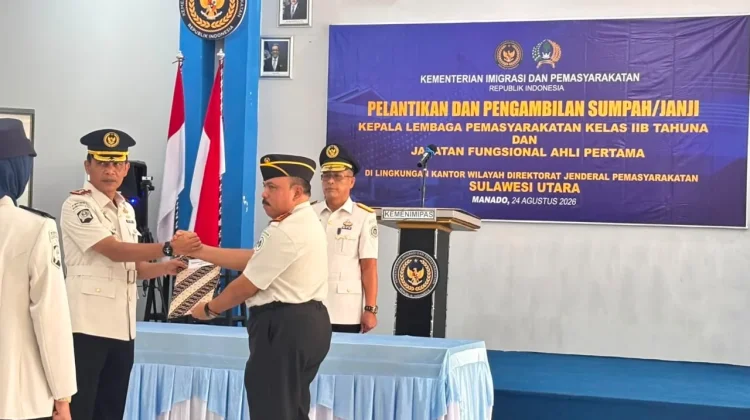 Dirjenpas Sulut Gelar Pelantikan dan Serah Terima Kalapas Tahuna