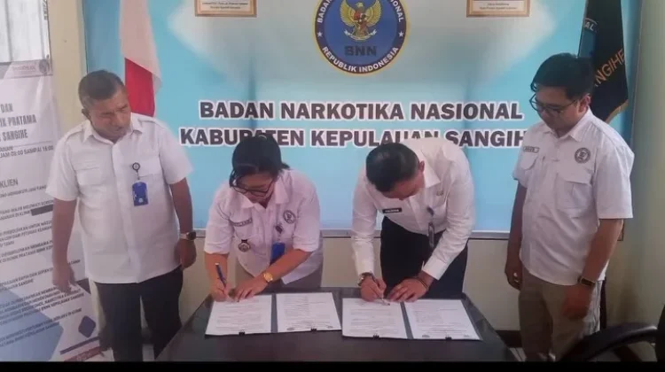 BNNK Sangihe dan RSUD Lakukan Penandatanganan Kerja Sama Rehabilitasi Narkoba