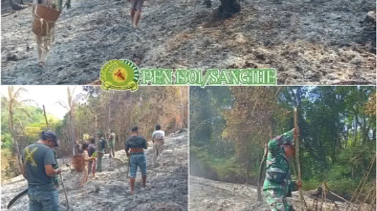 Babinsa Pantau Pasca Kebakaran Lahan di Kaluwatu
