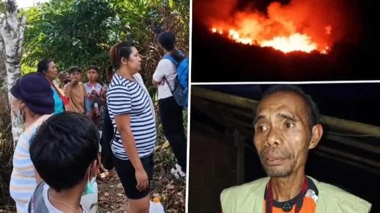 TNI-AL, Kodim 1301 serta Relawan/Warga Bahu-Membahu Berusaha Padamkan Kahutla