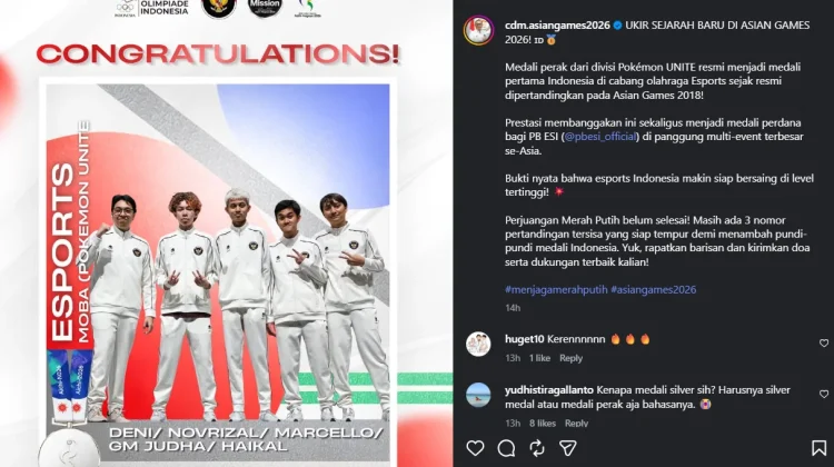 Indonesia Raih Perak Esports Asian Games 2026 lewat Pokémon UNITE