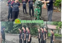 Babinsa Tagulandang Berikan Pelatihan PSM Anggota Lapas Baru