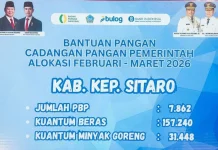 Bupati  Sitaro Terima Bantuan Cadangan Pangan Pemprov Sulut