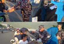 Lanal Tahuna Bagikan Seribu Paket Takjil kepada Masyarakat