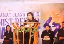 Bupati Sitaro Hadiri Ibadah HUT Ke-47  GMIST Resort Siau Barat
