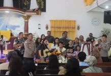 Polres Sangihe Gelar Minggu Kasih di Jemaat GMIST Maranatha