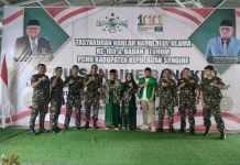 Banser Sangihe Kawal Tasyakuran Harlah NU ke-100