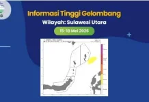 Tinggi Gelombang di Perairan Sangihe dan Talaud, 15 hingga 18 Mei Kategori Sedang