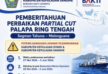 Perbaikan Palapa Ring tengah Berpotensi Ganggu Telekomunikasi Sangihe - Sitaro