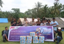 Polres Sangihe Salurkan Bantuan Sosial  Korban Gempa di Pulau Kawio