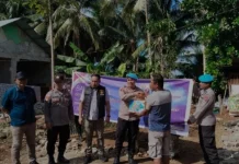 Peduli Warga, Polres Sangihe Berikan Bantuan Logistik Korban Gempa