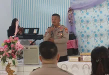 Polres Sangihe Ajak Jemaat GPDI Solagratia Naha Jaga Sitkamtibmas