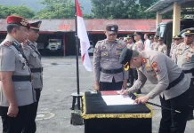 Kapolres Pimpin Sertijab Tiga Pejabat Polres Sangihe