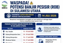 Sangihe Masuk Wilayah Potensi Banjir Rob 13 hingga 18 Juli 2026