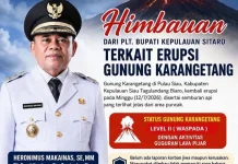 Plt Bupati Sitaro Imbau Warga Tetap Tenang dan Waspada di Daerah Rawan Bencana