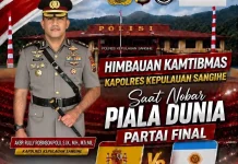 Kapolres Sangihe Ajak Warga Nobar Final Piala Dunia Tertib