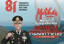 Kapolres Sangihe Ajak Warga Kibarkan Merah Putih