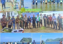 Kodim 1301/Sangihe Bersama Masyarakat Tanam Mangrove di Palareng