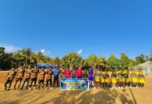 Polsek Tamako Hadiri Pembukaan Sepak Bola Mini di Makalekuhe